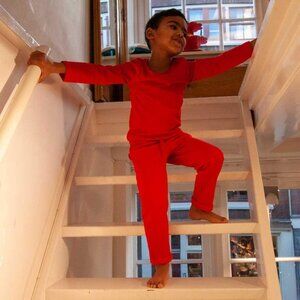 4/5 Red - Kids Fleece Sweat Pants by Kidential